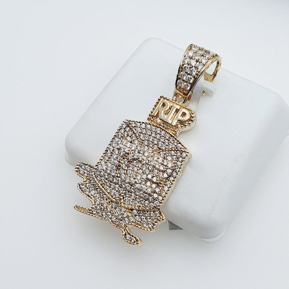 14K Gold Plated Cubic Zircon Pendant, INUS1BR263 - Picture 7 of 9